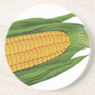 Dessous De Verre En Grès Vintage Food Vegetables; Yellow Corn on the Cob
