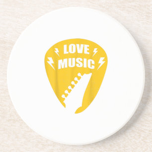 Dessous De Verre En Grès Vintage Love Guitar