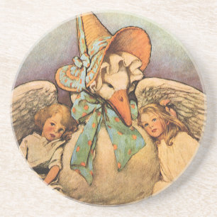 Dessous De Verre En Grès Vintage Mother Goose Children Jessie Willcox Smith