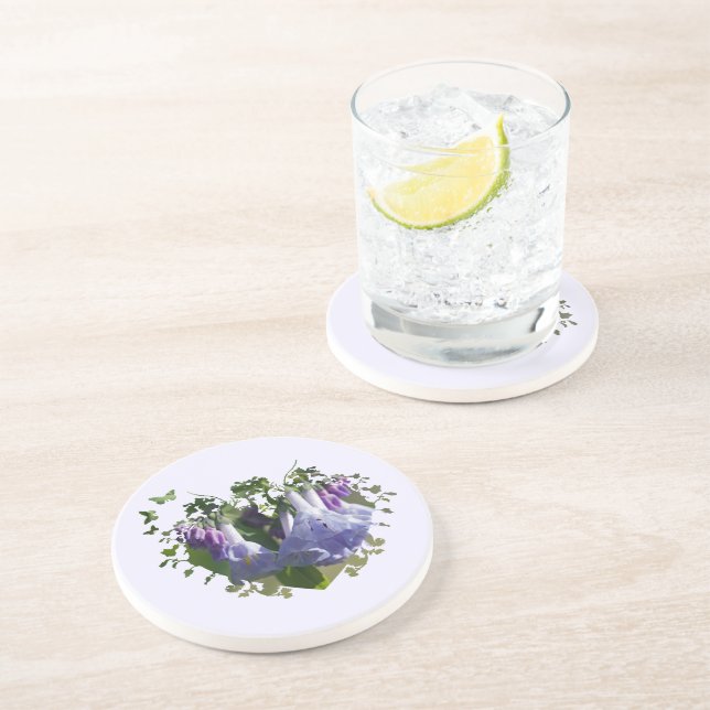 Dessous De Verre En Grès Virginia Bluebells Fleurs sauvages (Côté)