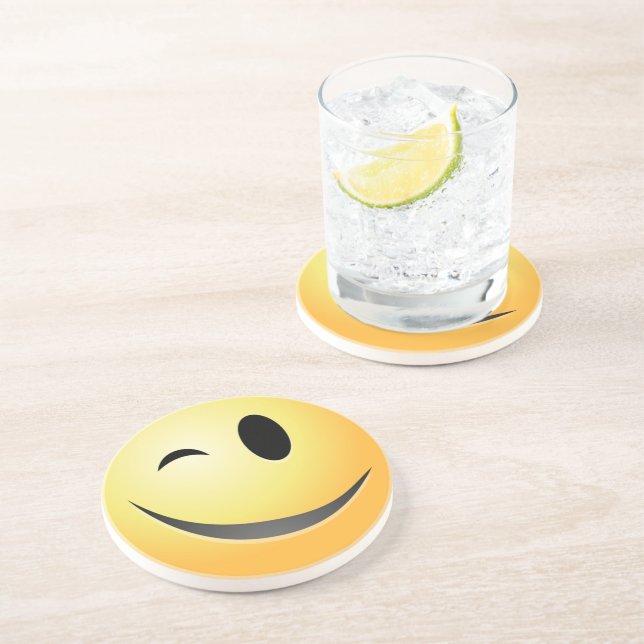 DESSOUS DE VERRE EN GRÈS VISAGE DE FENÊTRE (Côté)