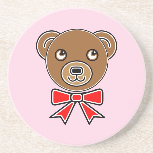 Dessous De Verre En Grès Visage drôle d'ours (Devant)