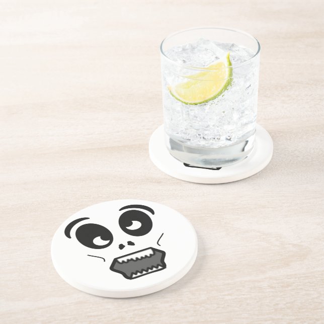 DESSOUS DE VERRE EN GRÈS VISAGE ZOMBIE (Côté)