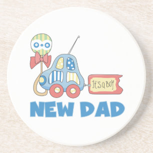 Dessous De Verre En Grès Voiture Nouveau Papa C'est un garçon Cadeaux