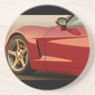 Dessous De Verre En Grès Voiture rouge classique
