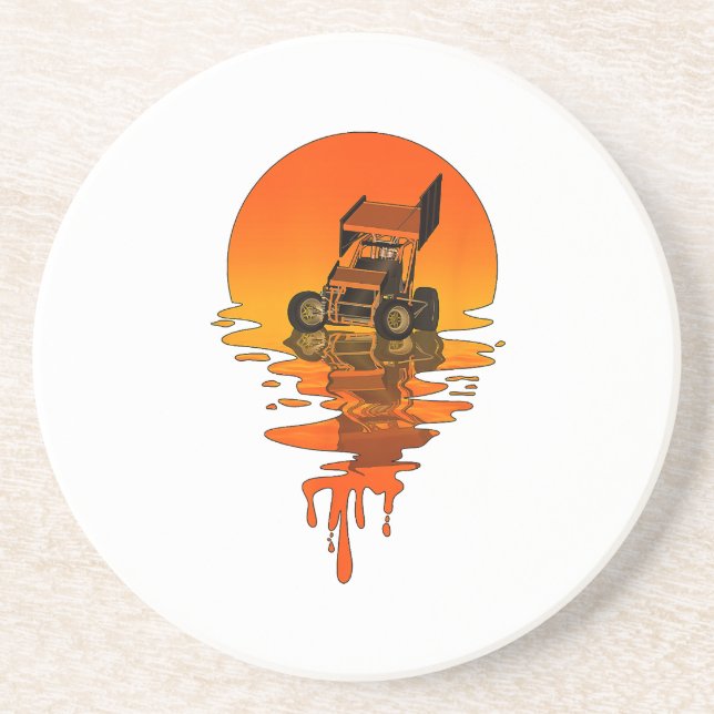 Dessous De Verre En Grès Voiture vintage Retro Style Sprint (Devant)