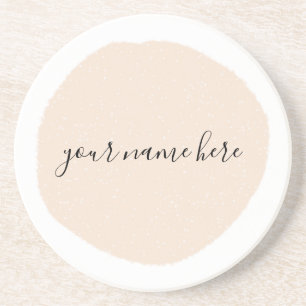 Dessous De Verre En Grès Votre logo d'entreprise rose brosse promotionnel