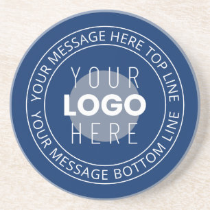 Dessous De Verre En Grès Votre logo et votre texte circulaire personnalisab