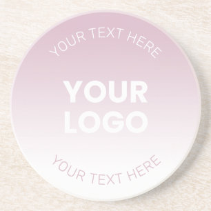 Dessous De Verre En Grès Votre logo Moderne Dusty Rose & Blanc Ombre