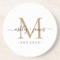 Wedding Gold Monogram Names Year Est 