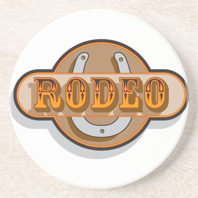 Dessous De Verre En Grès Western Cowboy Cowgirl Horse Barn Rodeo Dessous de (Devant)