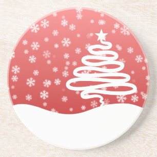 Dessous De Verre En Grès White Christmas