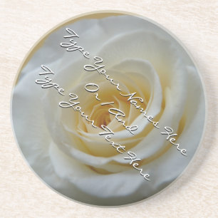 Dessous De Verre En Grès White Rose Coasters Personalized Rose Decor