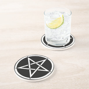 Dessous De Verre En Grès Wiccan et Magick Pentagram Pentacle - M1
