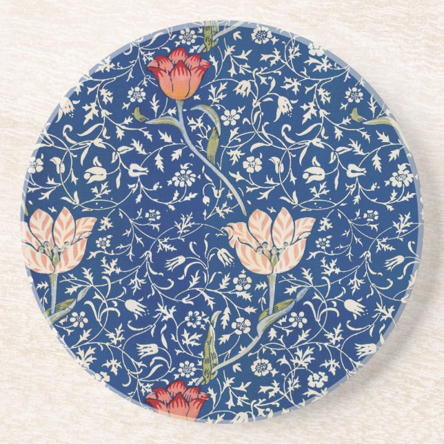 Dessous De Verre En Grès William Morris Medway Floral bleu (Devant)