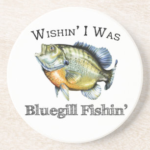 Dessous De Verre En Grès Wishin I Was Bluegill Fishin