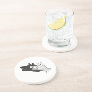Dessous De Verre En Grès Wolf Silhouette