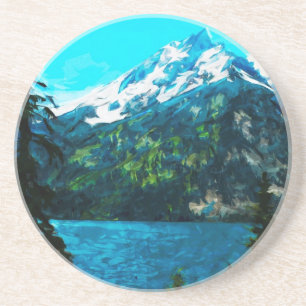Dessous De Verre En Grès Wyoming Grand Teton Mountains Abstrait