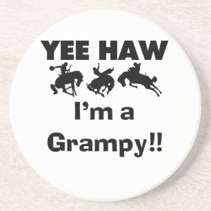 Dessous De Verre En Grès Yee Haw Je suis un T-shirts Grampy et des cadeaux