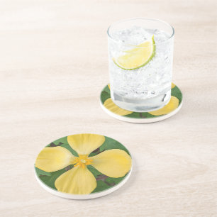 Dessous De Verre En Grès Yellow Celandine Poppy Floral