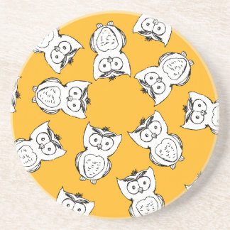 Dessous De Verre En Grès Yellow Cute Animal Pattern