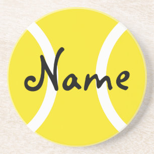 Dessous De Verre En Grès Yellow tennis ball coasters - Customizable gifts