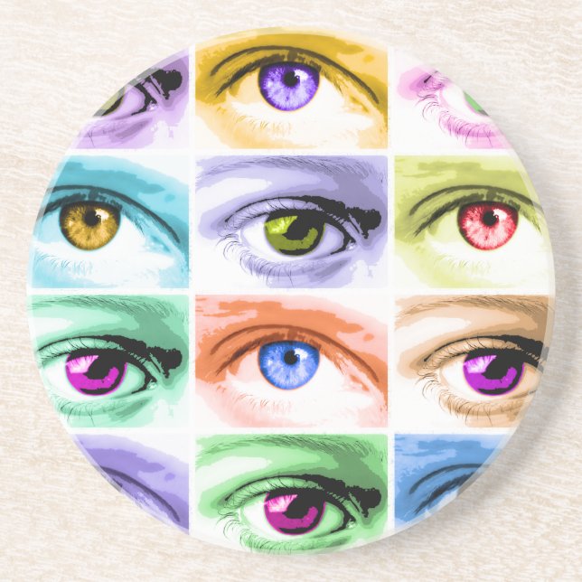 Dessous De Verre En Grès Yeux d'art de bruit (Devant)