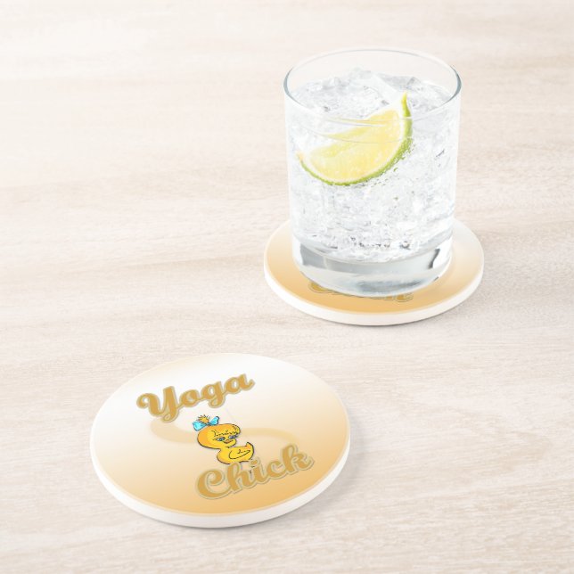 Dessous De Verre En Grès Yoga chick (Côté)