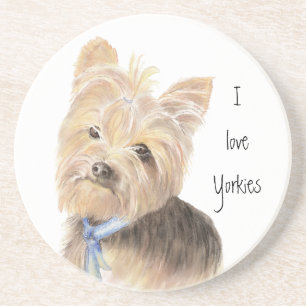 Dessous De Verre En Grès Yorkie mignonne, Yorkshire Terrier, Chien, Animal 