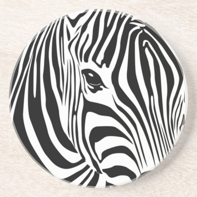 Dessous De Verre En Grès Zebra Head (Devant)