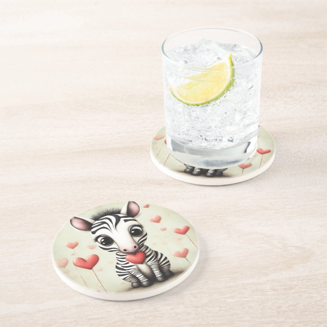 Dessous De Verre En Grès Zebra Love 1 (Côté)