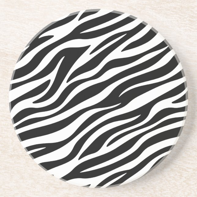 Dessous De Verre En Grès Zebra Stripes Motif sans couture Poster de animal- (Devant)