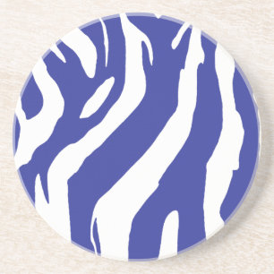 Dessous De Verre En Grès Zèbre Bleu
