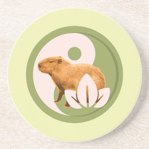 Dessous De Verre En Grès Zen Capybara Yin Yang