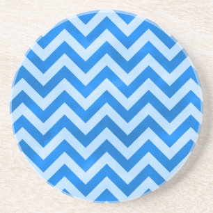 Dessous De Verre En Grès Zigzag bleu