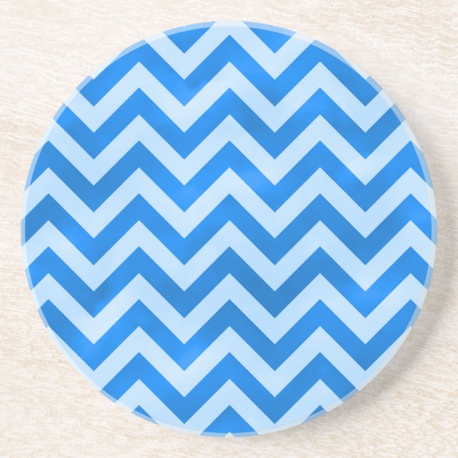 Dessous De Verre En Grès Zigzag bleu (Devant)