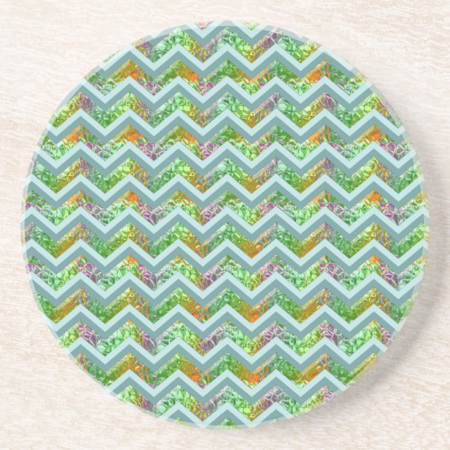 Dessous De Verre En Grès ZigZag en verre tendu (Devant)