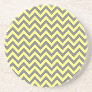 Dessous De Verre En Grès Zigzag jaune et gris