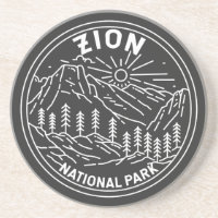 Zion National Park Utah Vintage Monoline