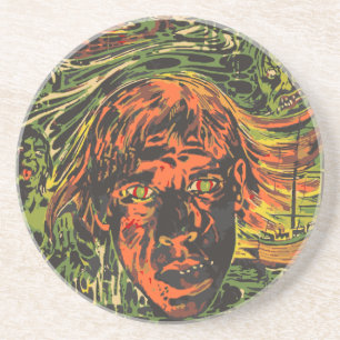 Dessous De Verre En Grès Zombies Halloween vintage, street art graffiti