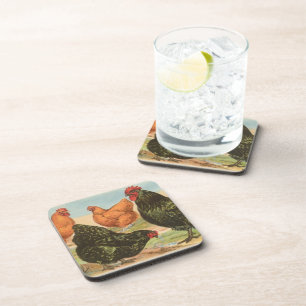 Dessous de verre en liège "Poule Orpington" vintag