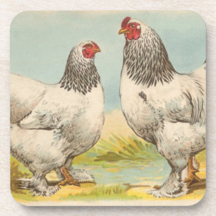 Dessous de verre en liège vintage "Poule Brahama c