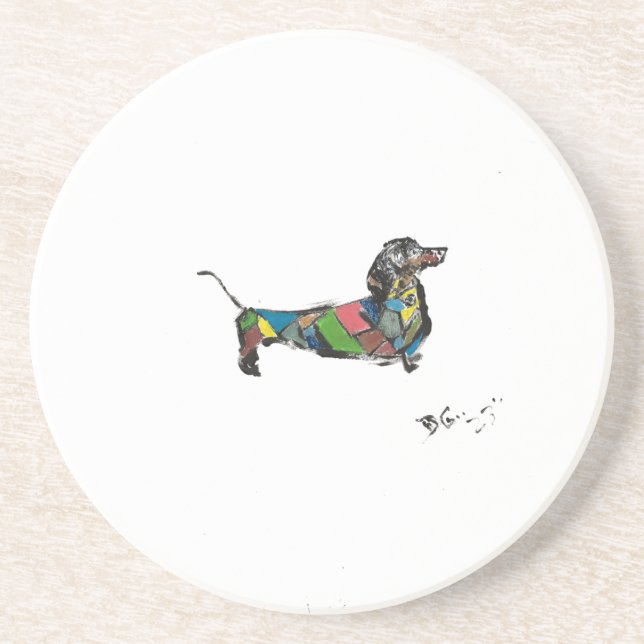 Dessous de verre en marbre de Dachshund (Devant)