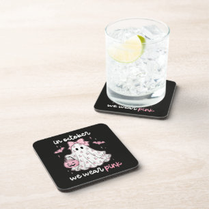 Dessous-de-verre en Octobre Nous Portons Rose Fantôme Halloween