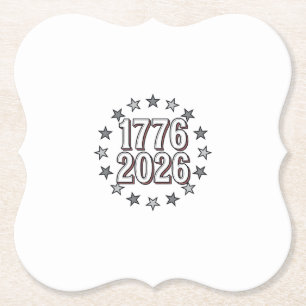 Dessous-de-verre En Papier 1776 2026 Étoiles Patriotiques Design Vectoriel Vi