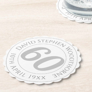 Dessous-de-verre En Papier 60e anniversaire commémoratif