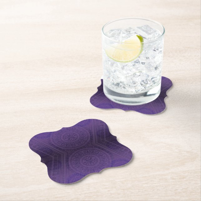 Dessous-de-verre En Papier Acceptation | Médaillons de méditation violette (En situation)