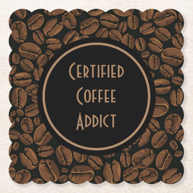 Dessous-de-verre En Papier Addict certifié au café (Devant)