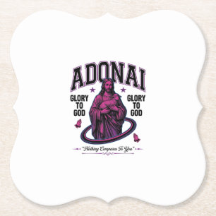 Dessous-de-verre En Papier Adonai Gloire à Dieu Vintage Design Vectoriel Chré