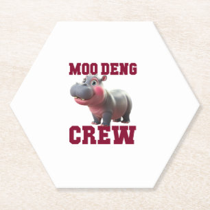 Dessous-de-verre En Papier Adorable MOO DENG CREW Baby Hippo Squad Lady déjeu
